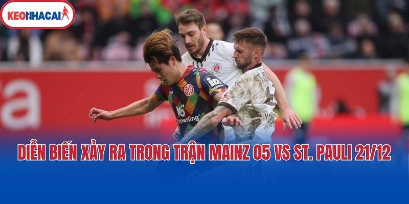 dien bien xay ra trong tran mainz 05 vs st pauli 21 12 Diễn biến xảy ra trong trận Mainz 05 vs St. Pauli 21/12