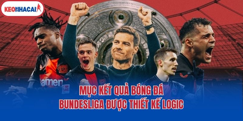 Mục kết quả bóng đá Bundesliga được thiết kế logic